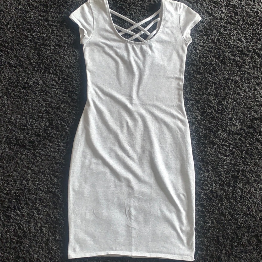 Gray strap back body dress